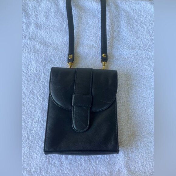 JACLYN SMITH WOMEN SHOULDER CROSSBODY HANDBAG GENUINE LEATHER SMALL BLACK - Picture 4 of 15